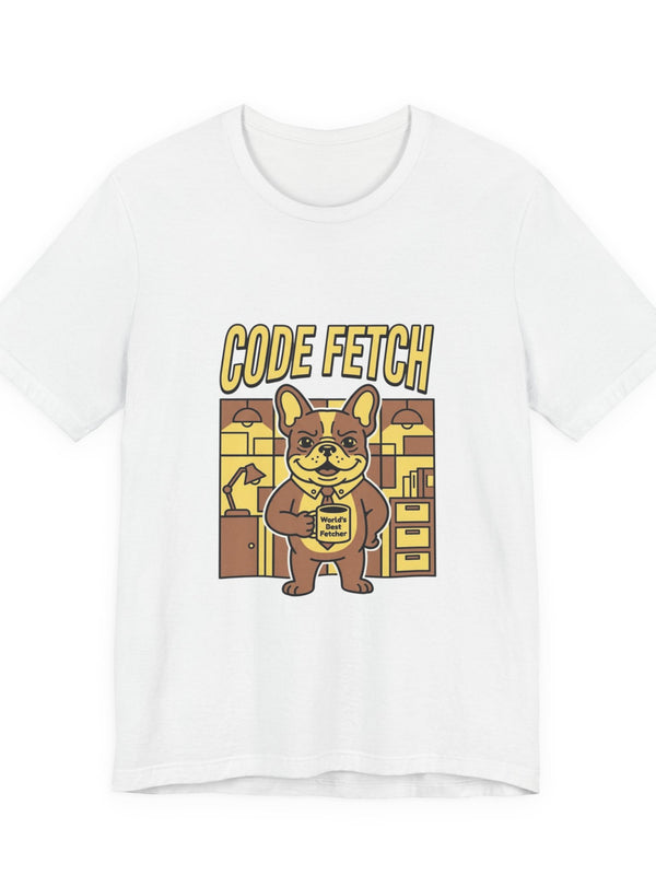 Code Fetch Frenchie Tee | Tech Dog Graphic