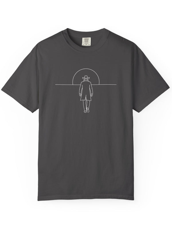 Walking Figure Sunset Tee | Minimal Western Art
