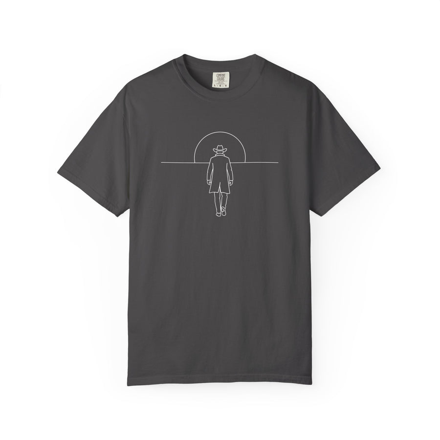 Walking Figure Sunset Tee | Minimal Western Art