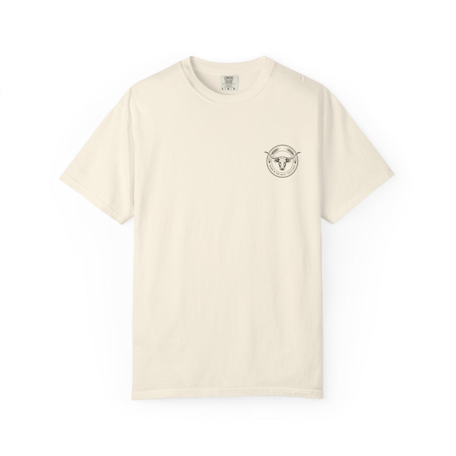 Longhorn Skull Tee | Minimal Western Chest Logo
