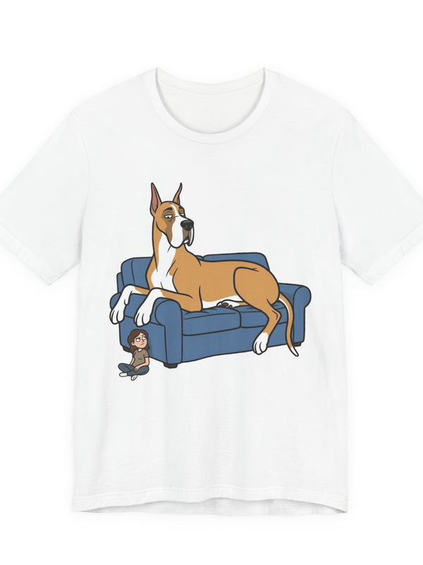 Great Dane on Couch Tee | Funny Dog Lover Shirt